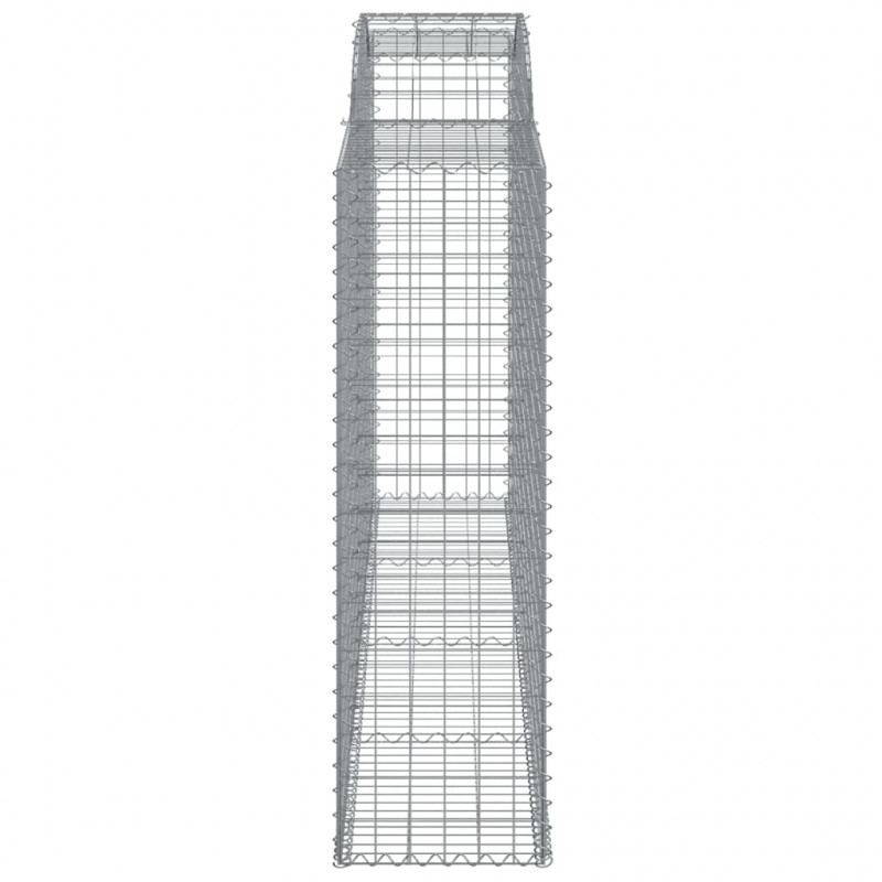 Kosze gabionowe, 15 szt, 300x50x160/180cm, galwanizowane żelazo