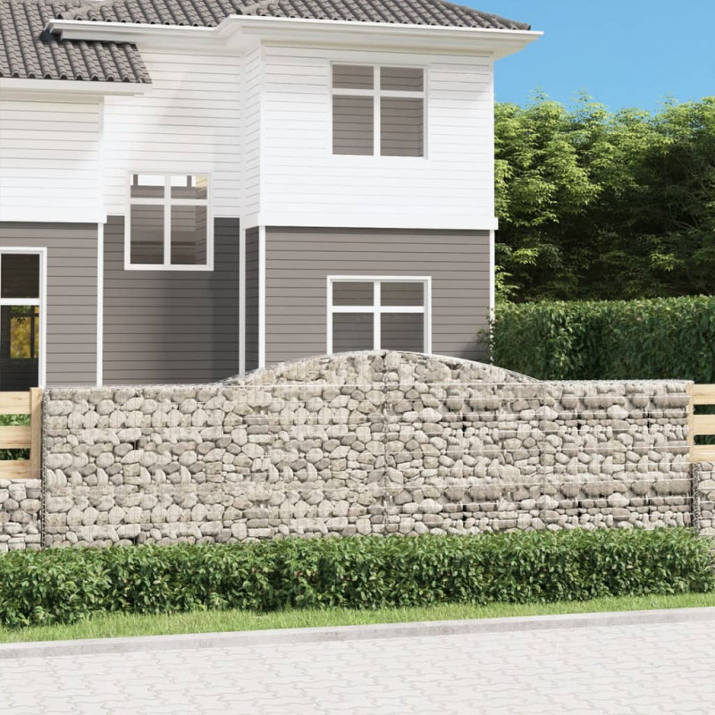 Kosze gabionowe, 20 szt, 400x30x120/140cm, galwanizowane żelazo