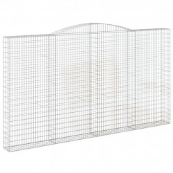 Kosze gabionowe, 9 szt, 400x30x220/240 cm, galwanizowane żelazo