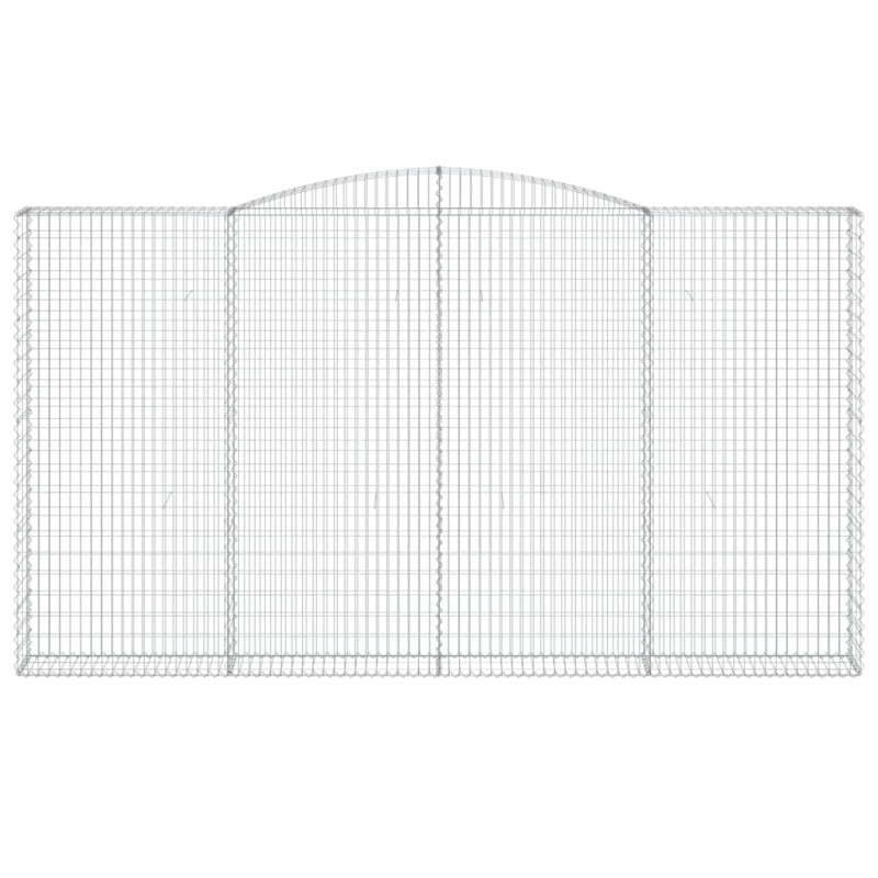 Kosze gabionowe, 9 szt, 400x30x220/240 cm, galwanizowane żelazo
