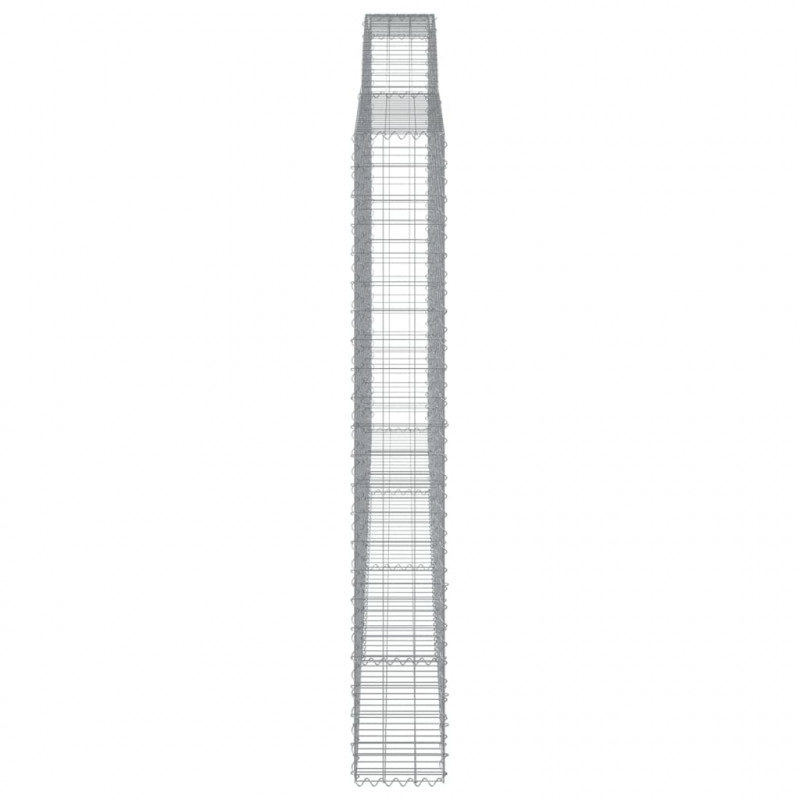 Kosze gabionowe, 9 szt, 400x30x220/240 cm, galwanizowane żelazo