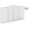 Kosze gabionowe, 12 szt, 300x50x160/180cm, galwanizowane żelazo