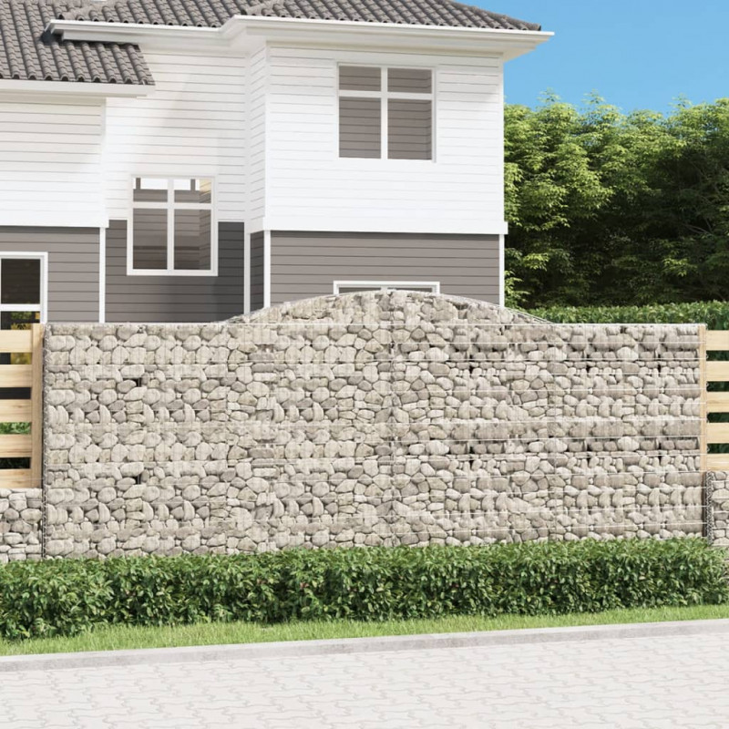 Kosze gabionowe, 25 szt, 400x50x160/180cm, galwanizowane żelazo
