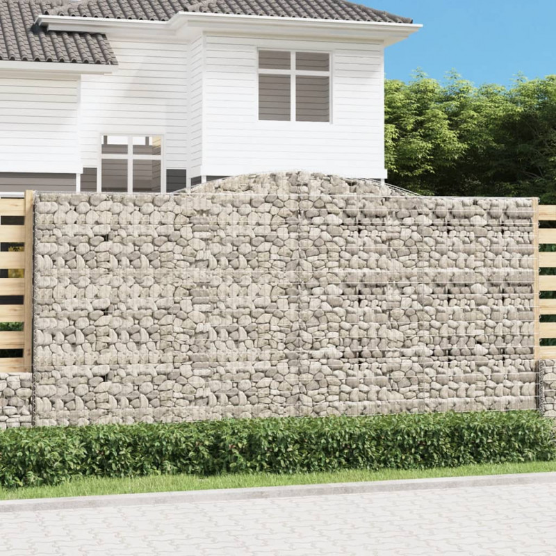 Kosze gabionowe, 20 szt, 400x50x200/220cm, galwanizowane żelazo