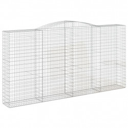 Kosze gabionowe, 8 szt, 400x50x200/220 cm, galwanizowane żelazo