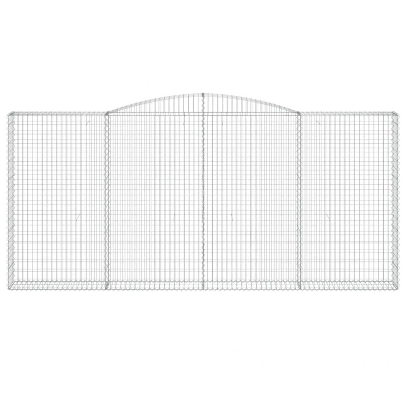 Kosze gabionowe, 8 szt, 400x30x180/200 cm, galwanizowane żelazo