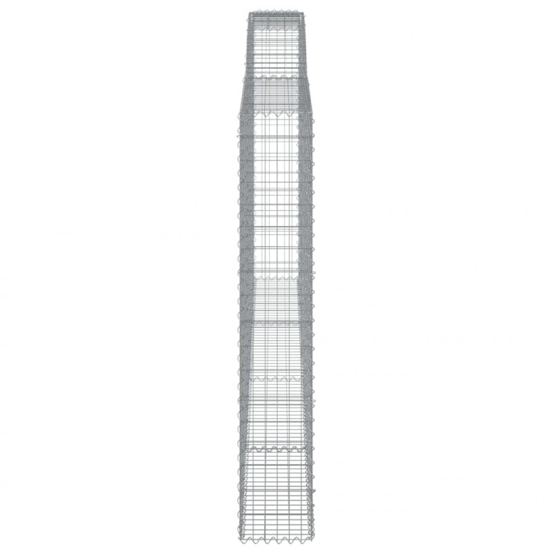 Kosze gabionowe, 8 szt, 400x30x180/200 cm, galwanizowane żelazo