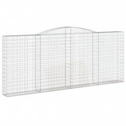 Kosze gabionowe, 4 szt, 400x30x160/180 cm, galwanizowane żelazo