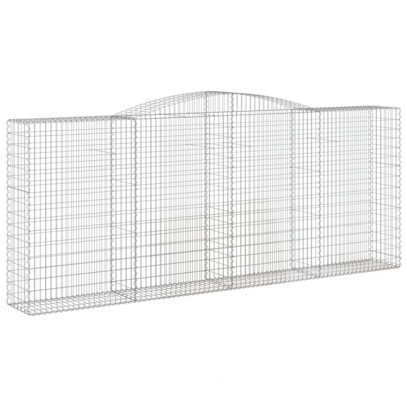 Kosze gabionowe, 15 szt, 400x50x160/180cm, galwanizowane żelazo