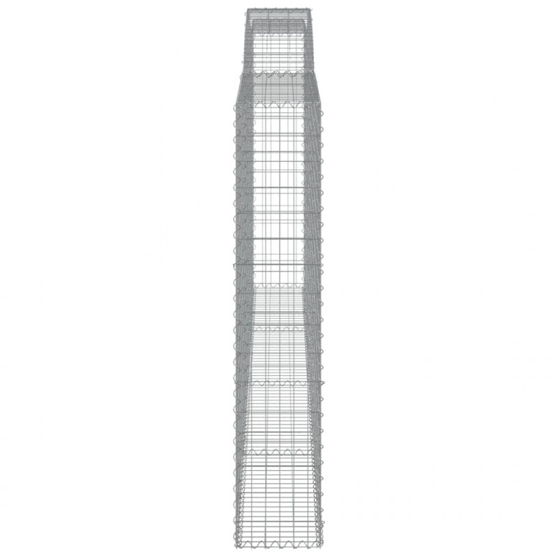Kosze gabionowe, 8 szt, 400x30x160/180 cm, galwanizowane żelazo