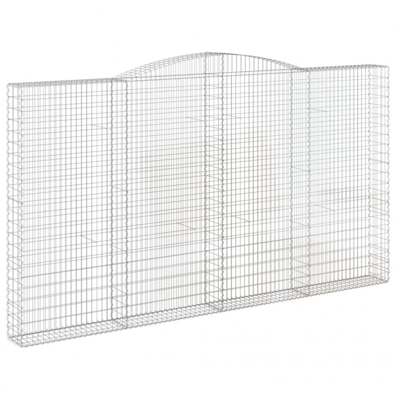 Kosze gabionowe, 15 szt, 400x30x220/240cm, galwanizowane żelazo