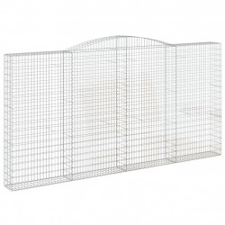 Kosze gabionowe, 10 szt, 400x30x200/220cm, galwanizowane żelazo