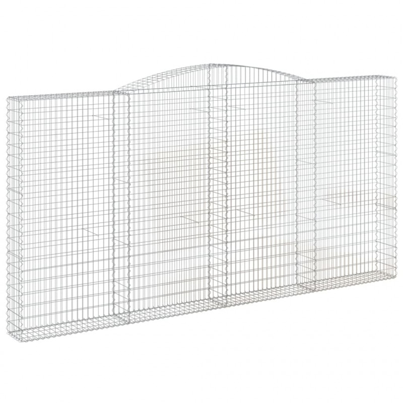 Kosze gabionowe, 10 szt, 400x30x200/220cm, galwanizowane żelazo
