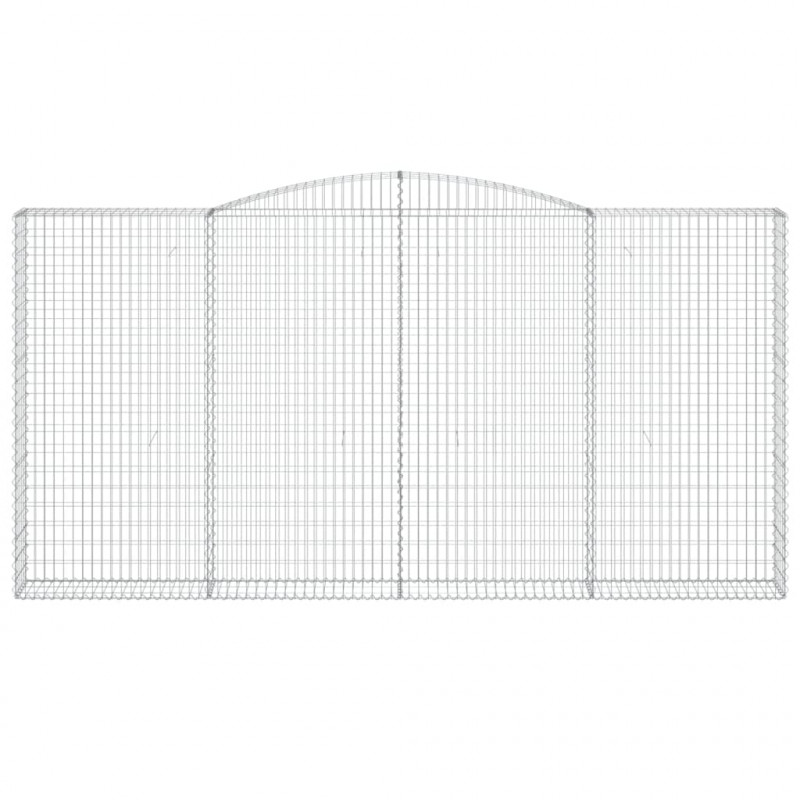 Kosze gabionowe, 10 szt, 400x30x200/220cm, galwanizowane żelazo
