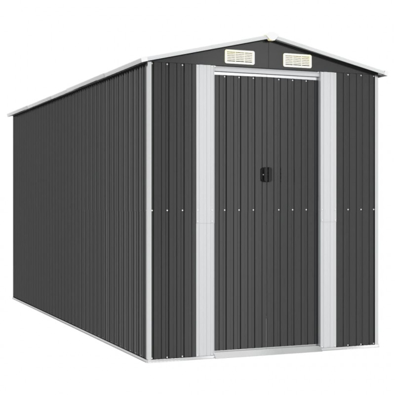 Szopa ogrodowa, antracytowa, 192x440x223 cm, stal galwanizowana