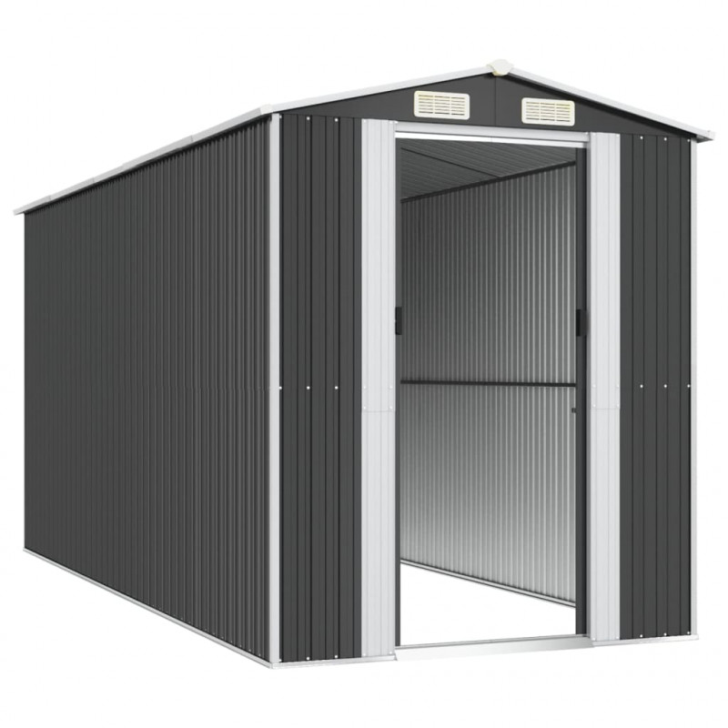 Szopa ogrodowa, antracytowa, 192x440x223 cm, stal galwanizowana