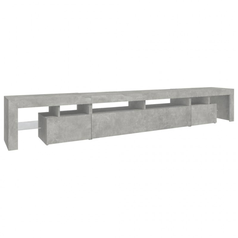 Szafka pod TV z oświetleniem LED, szarość betonu, 260x36,5x40cm