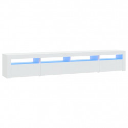 Szafka pod TV z oświetleniem LED, biała, 240x35x40 cm