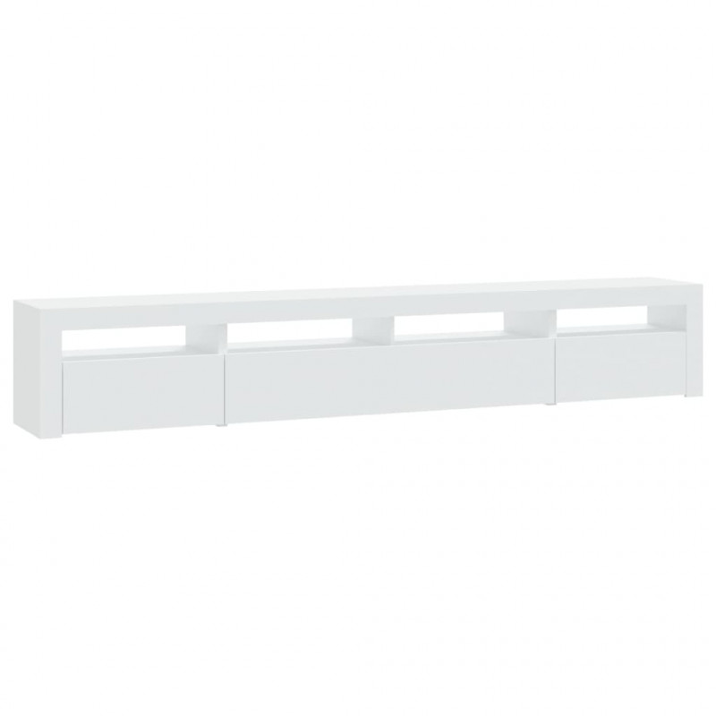 Szafka pod TV z oświetleniem LED, biała, 240x35x40 cm