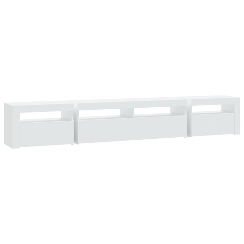 Szafka pod TV z oświetleniem LED, biała, 240x35x40 cm