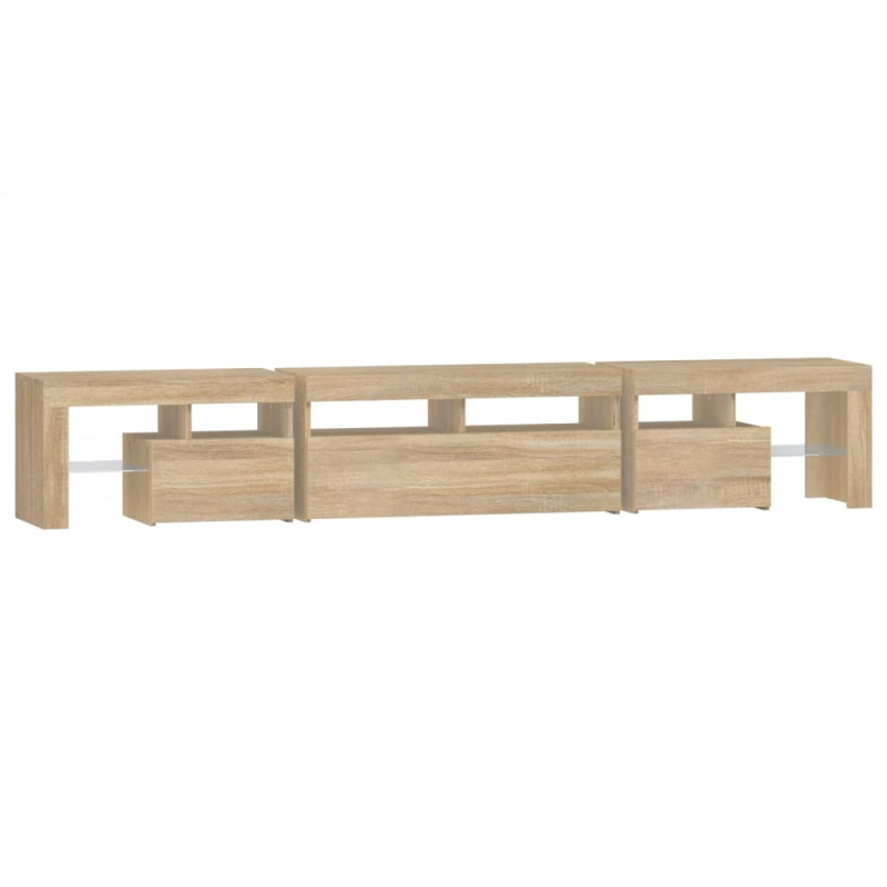 Szafka pod TV z oświetleniem LED, dąb sonoma, 230x36,5x40 cm