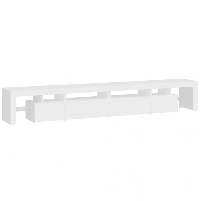 Szafka pod TV z oświetleniem LED, biała, 260x36,5x40 cm