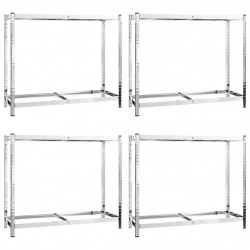 2-poziomowe regały na opony, 4 szt., 110x40x110 cm, stal