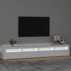 Szafka pod TV z oświetleniem LED, biała, 240x35x40 cm