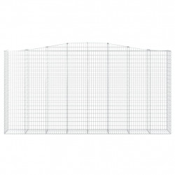 Kosze gabionowe, 9 szt, 400x50x200/220 cm, galwanizowane żelazo