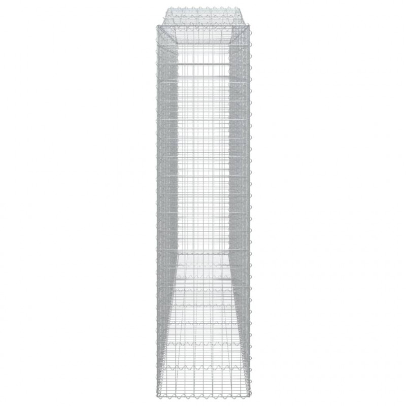 Kosze gabionowe, 9 szt, 400x50x200/220 cm, galwanizowane żelazo