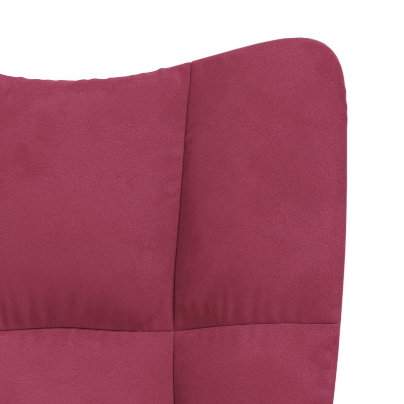 Fotel bujany, winna czerwień, tapicerowany aksamitem