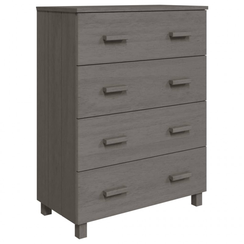 Komoda HAMAR, jasnoszara, 79x40x103,5 cm, lite drewno sosnowe