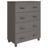 Komoda HAMAR, jasnoszara, 79x40x103,5 cm, lite drewno sosnowe