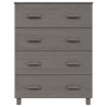 Komoda HAMAR, jasnoszara, 79x40x103,5 cm, lite drewno sosnowe