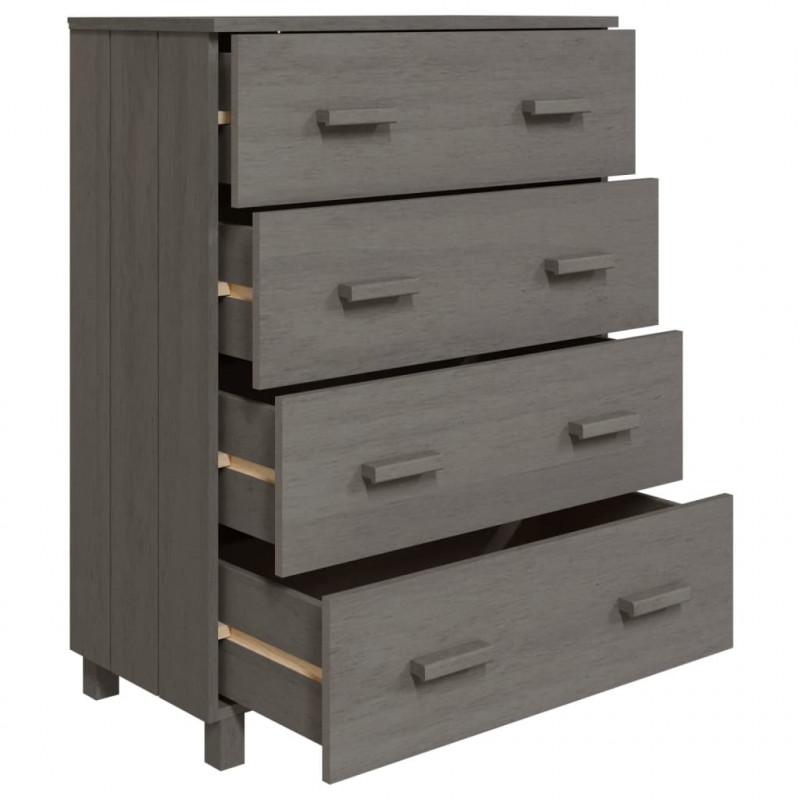 Komoda HAMAR, jasnoszara, 79x40x103,5 cm, lite drewno sosnowe