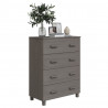 Komoda HAMAR, jasnoszara, 79x40x103,5 cm, lite drewno sosnowe