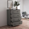 Komoda HAMAR, jasnoszara, 79x40x103,5 cm, lite drewno sosnowe