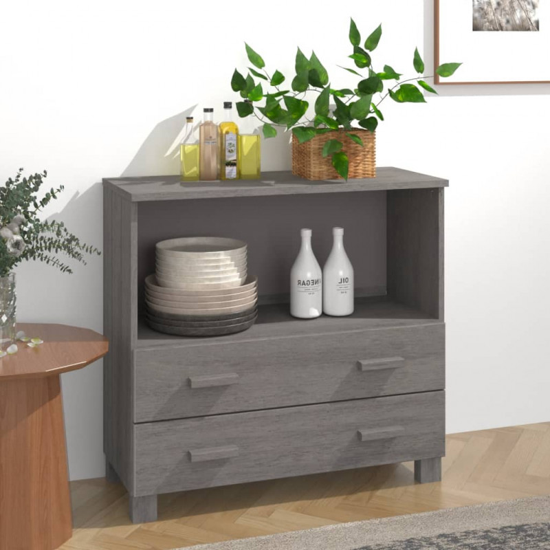 Szafka HAMAR, jasnoszara, 85x35x80 cm, drewno sosnowe