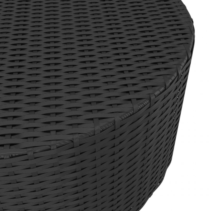 Stolik herbaciany, czarny, 68x68x30 cm, polirattan
