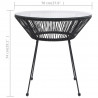 Stolik ogrodowy, czarny, Ø70x74 cm, rattan i szkło