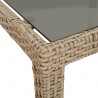 Stół ogrodowy, beżowy, 250x100x75 cm, szkło i rattan PE