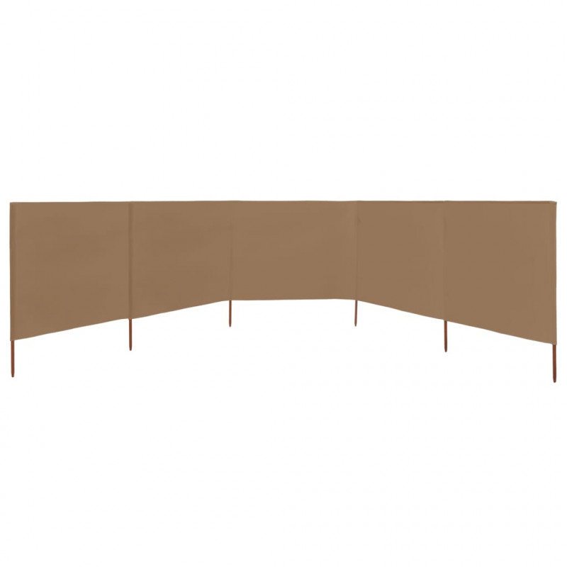 Parawan 5-skrzydłowy z tkaniny, 600x80 cm, taupe