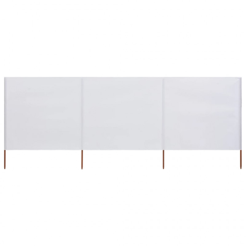 Parawan 3-skrzydłowy z tkaniny, 400x160 cm, piaskowy biały
