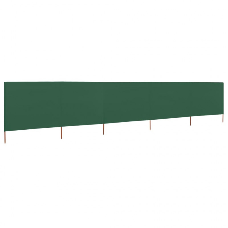 Parawan 5-skrzydłowy z tkaniny, 600x80 cm, zielony