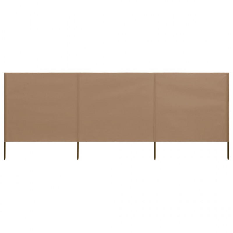 Parawan 3-skrzydłowy z tkaniny, 400x80 cm, taupe