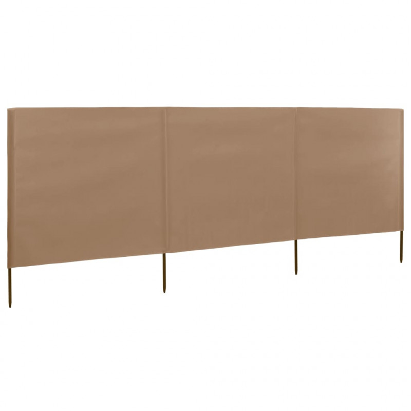 Parawan 3-skrzydłowy z tkaniny, 400x80 cm, taupe