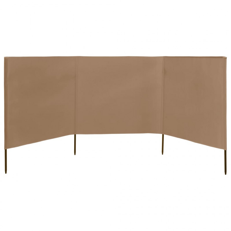 Parawan 3-skrzydłowy z tkaniny, 400x80 cm, taupe