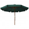 Parasol ogrodowy na drewnianym słupku, 330 cm, zielony