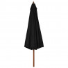 Parasol ogrodowy na drewnianym słupku, 330 cm, czarny