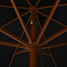 Parasol ogrodowy na drewnianym słupku, 330 cm, czarny
